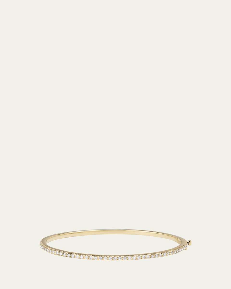 14K Yellow Gold Diamond Pave Bangle